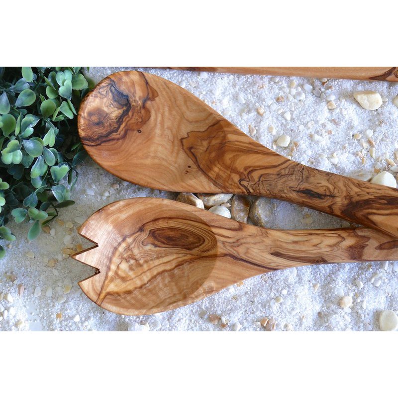 Spatule sans trous en bois d'olivier - détail