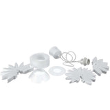 La lampe pendentielle "Lotus" a joué la lampe suspendue en plastique blanc, avec des LED fermement installées et un Øvon env. 47 cm