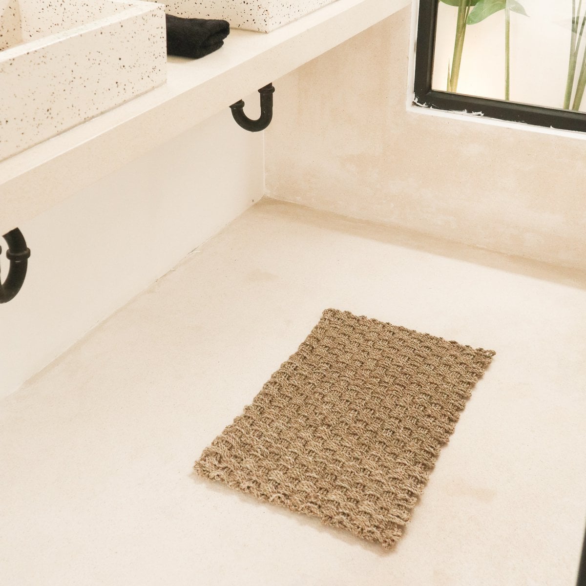 Tapis en jonc de mer Nirama 72x45 cm - vue de dessus