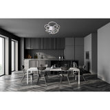 Plafond LED "Rizado" Ø: 57 cm en métal en nickel et plastique satiné, avec des LED fermement intégrées, l'éclairage pour les salons et le bureau.