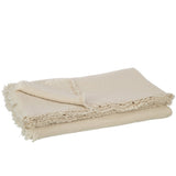 Plaid J-Line beige clair avec franges - vue 1