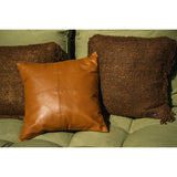 Housse de Coussin en Cuir à Quatre Panneaux - Camel - 40x40