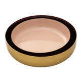 Bol décoratif, lot de 2, rond, ø 22/18 cm Bol à collation Glam, métal de haute qualité, or et émail à l'intérieur