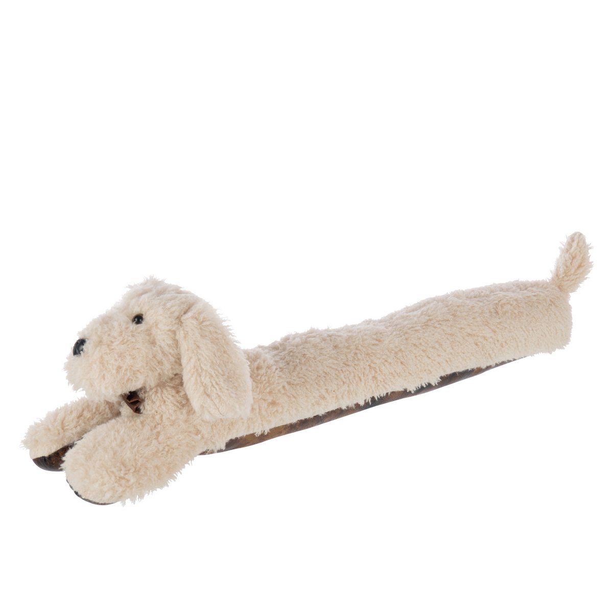 Butée de porte J-Line Chien en polyrésine beige, détail du design