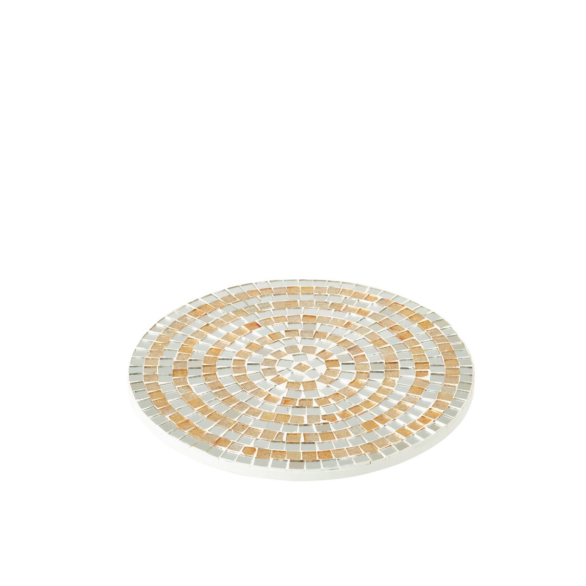 Plateau Mosaïque Verre Argent/Or J-Line - Élégance et style