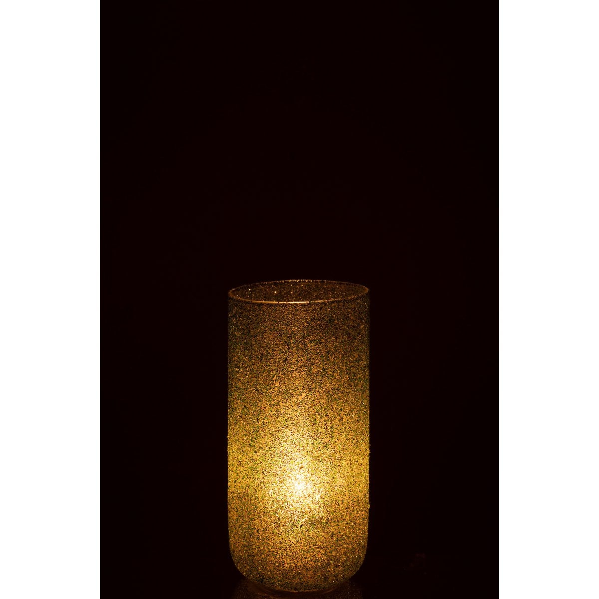 Bougeoir J-Line Fore en verre vert - détail de la texture