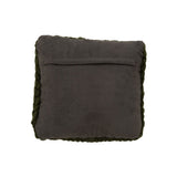 Détail du coussin J-Line tricoté vert, texture et finition