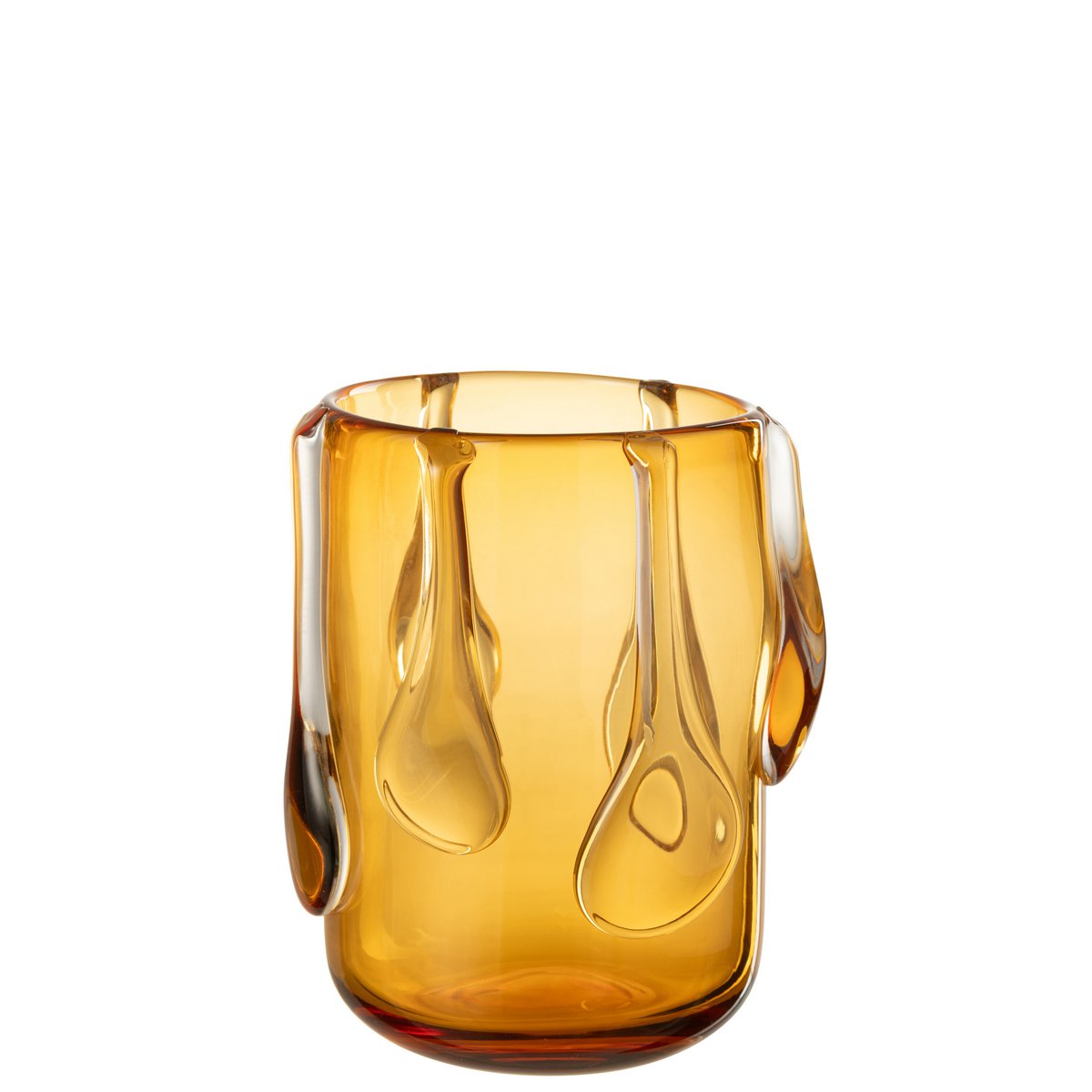 Vue du vase Drippy J-Line, diamètre de 18,5 cm, couleur amber