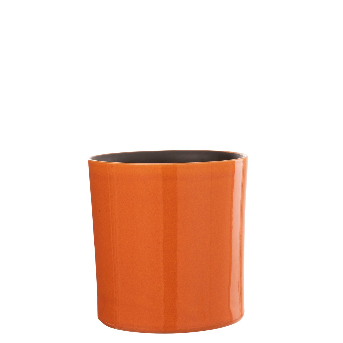 Pot de fleurs en céramique orange J-Line, design moderne, diamètre 21 cm