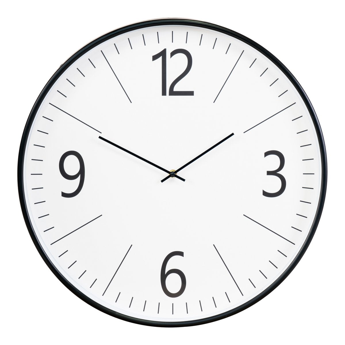 Horloge Murale Biel avec cadran blanc et chiffres noirs, vue de face