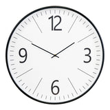 Horloge Murale Biel avec cadran blanc et chiffres noirs, vue de face