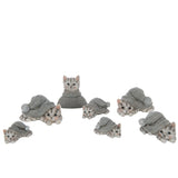 Buste de chat J-Line en polyresin bleu gris, détail du design