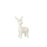 Figurine J-Line Renne en porcelaine blanche et dorée, élégante et festive
