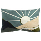 Coussin brodé Elie Vert de gris 40 x 65