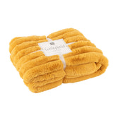 Plaid J-Line Velours Côtelé Ocre - vue générale