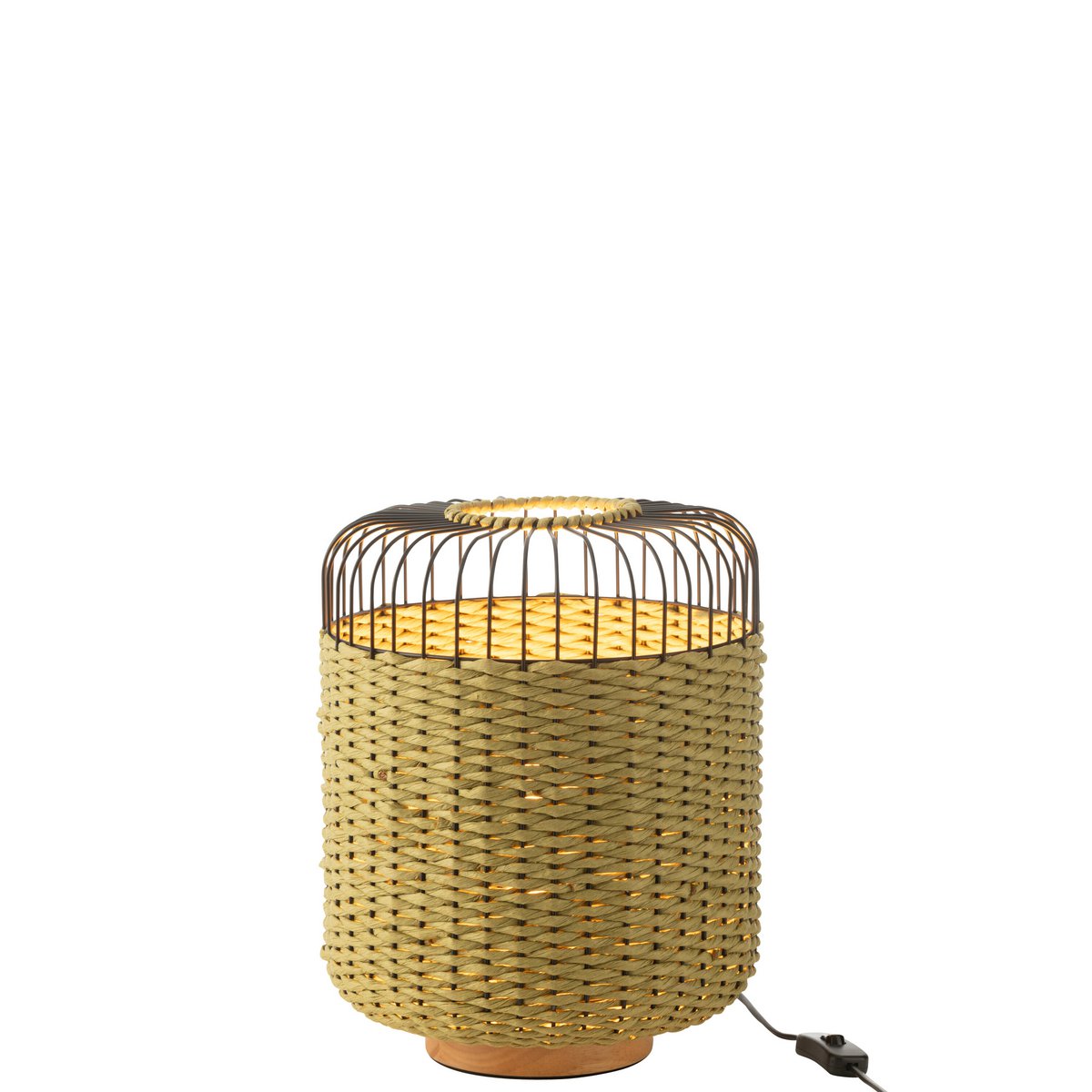 Lampe J-Line en métal vert, vue de face, design moderne.