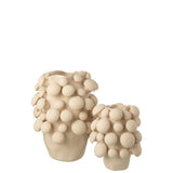 Vase J-Line Fungi en céramique beige, grand format, élégant et moderne.