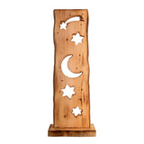 LED WOOD-DECOLUM Lune / étoiles de 60 cm de haut de Noël de haut en bois avec des LED fermement intégrées