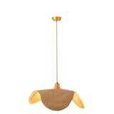 Lampe suspendue Moon en jute naturel, vue de face