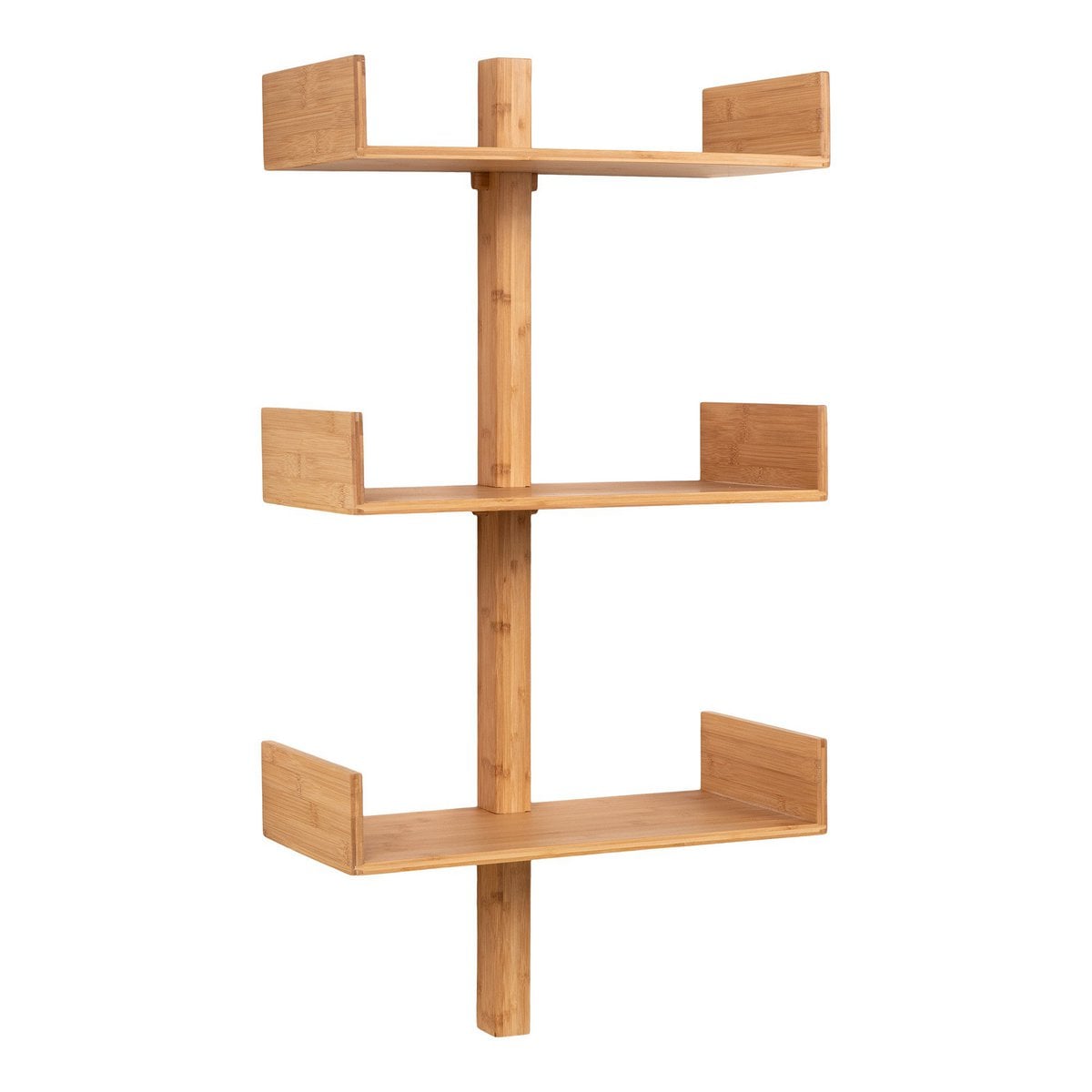Vue latérale de l'étagère murale Villa Shelf en bambou