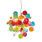 La lampe pendentielle "explosion" colorée en métal et en verre, versions G9, lampe suspendue pour salle à manger, salon, hall ou bureau, Øca. 65 cm