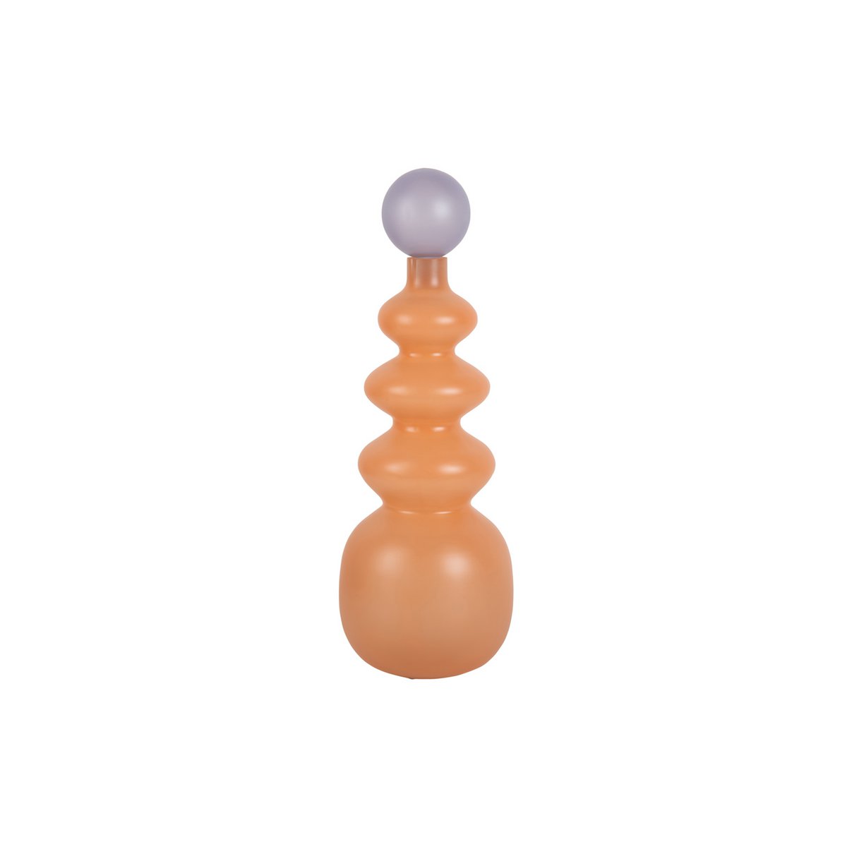 Vase Alegre Large Ring en verre orange, vue de face