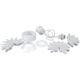 La lampe pendentielle "Lotus" a joué la lampe suspendue en plastique blanc, avec des LED fermement installées et un Øvon env. 47 cm