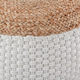 Pouf ottoman en jute environ 50x50 cm tabouret décoratif pouf en jute naturel ottoman coussin de sol ottoman