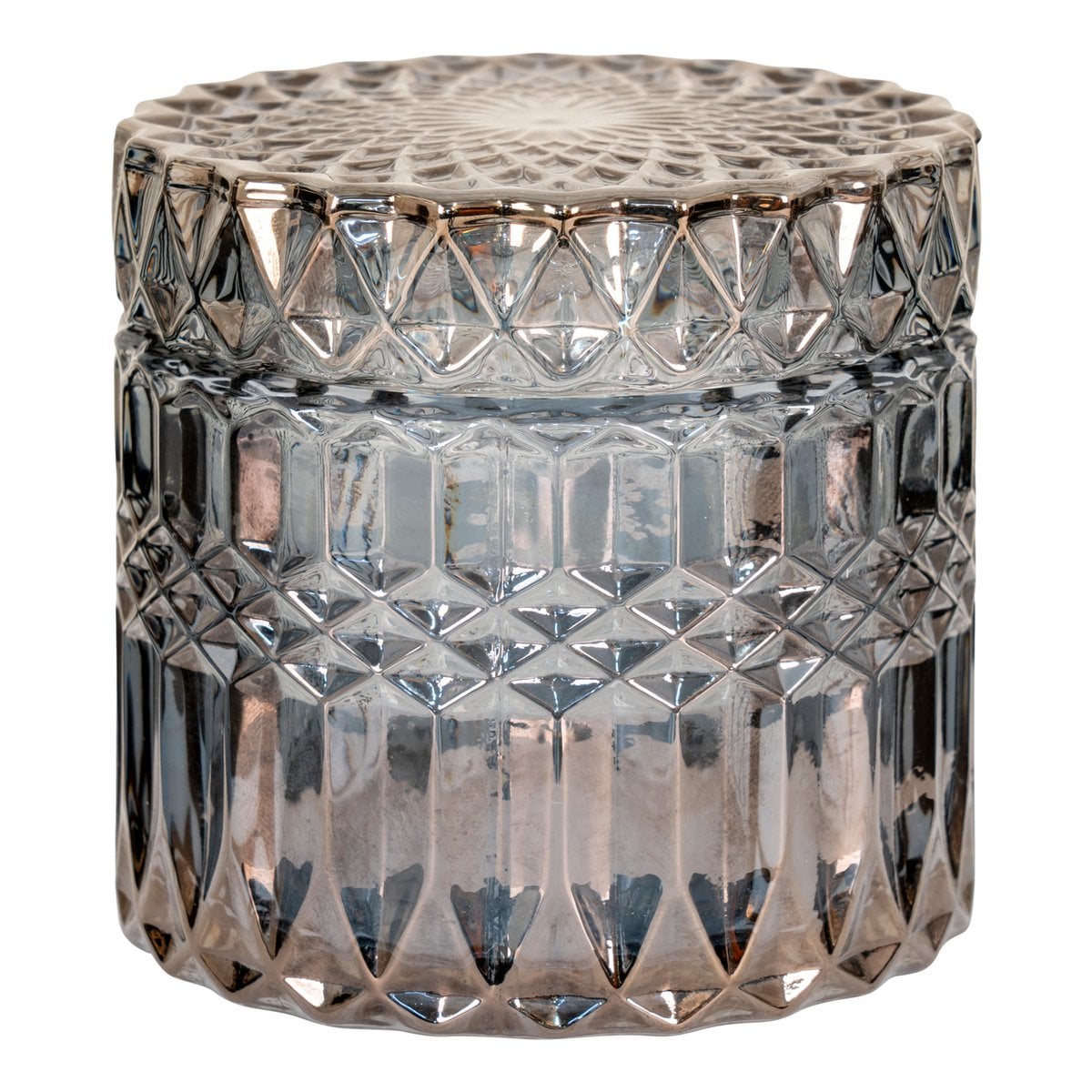 Détails des motifs de feuilles sur le pot en verre