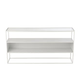 Console J-Line Square en métal et verre blanc, vue de face