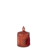 Bougie parfumée J-Line avec couvercle olive et encens, vue de face