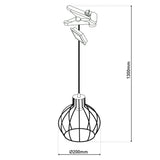Grille solaire / pendante "en métal noir, Ø 20 cm, y compris des lampes fermement installées, blanc chaud, pour la zone extérieure