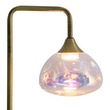 Lampe à table à LED "Varna", lampe de table en métal en laiton et en verre irisé, LED fermement construit, 45 cm de haut, éclairage élégant pour le salon, la salle à manger ou le couloir