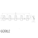 Gorillz Incision - Porte-manteau - Porte-manteau mur - 10 Crochets pour porte-manteau - Métal - Blanc