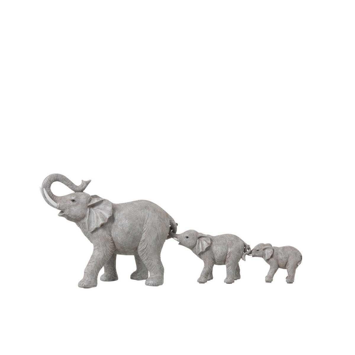 Élément décoratif éléphant en polyresine gris de J-Line, vue de face