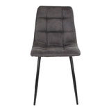 Chaise de salle à manger Middelfart - Microfibre, Acier, Gris - Lot de 2