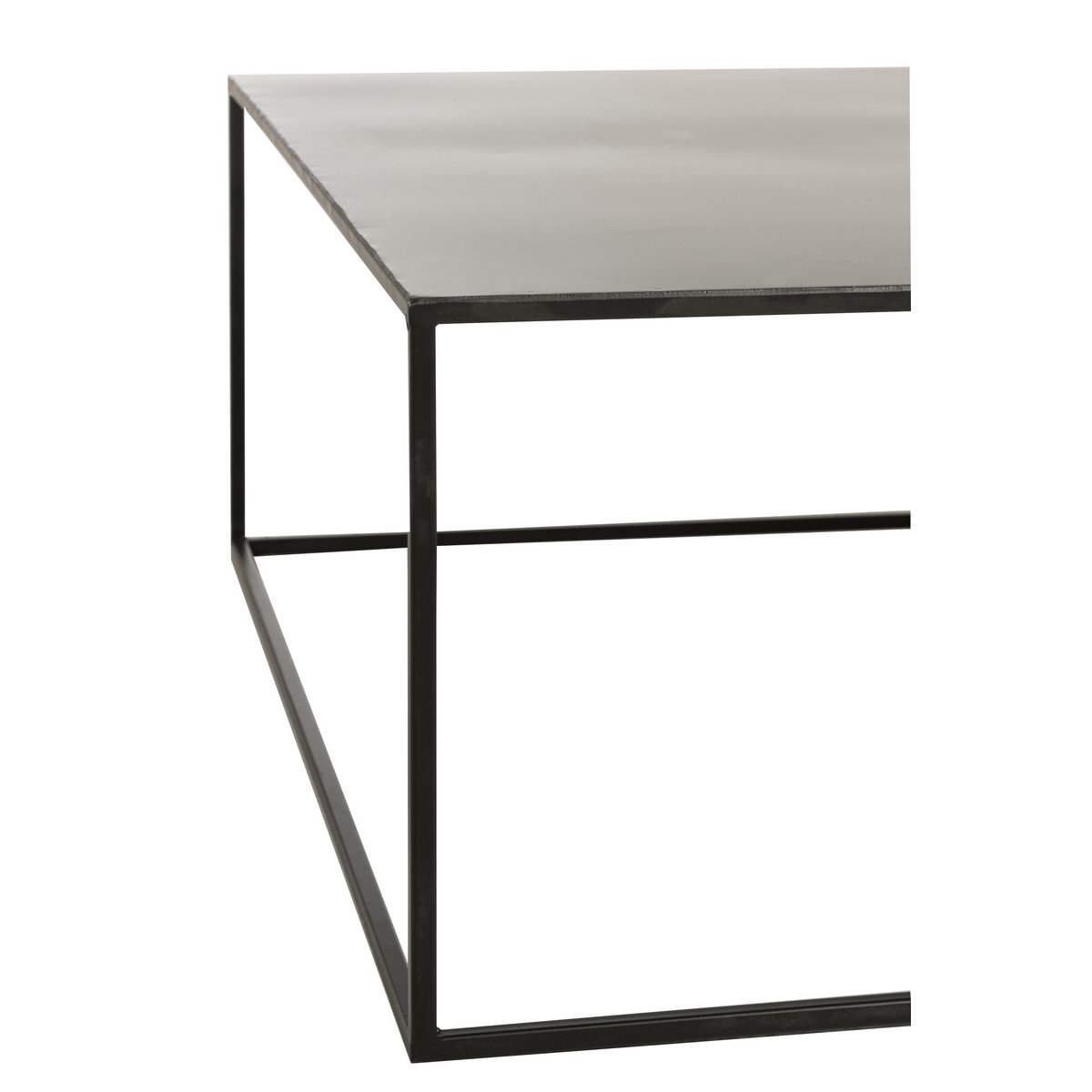 Détail de la finition en métal noir de la table basse J-Line