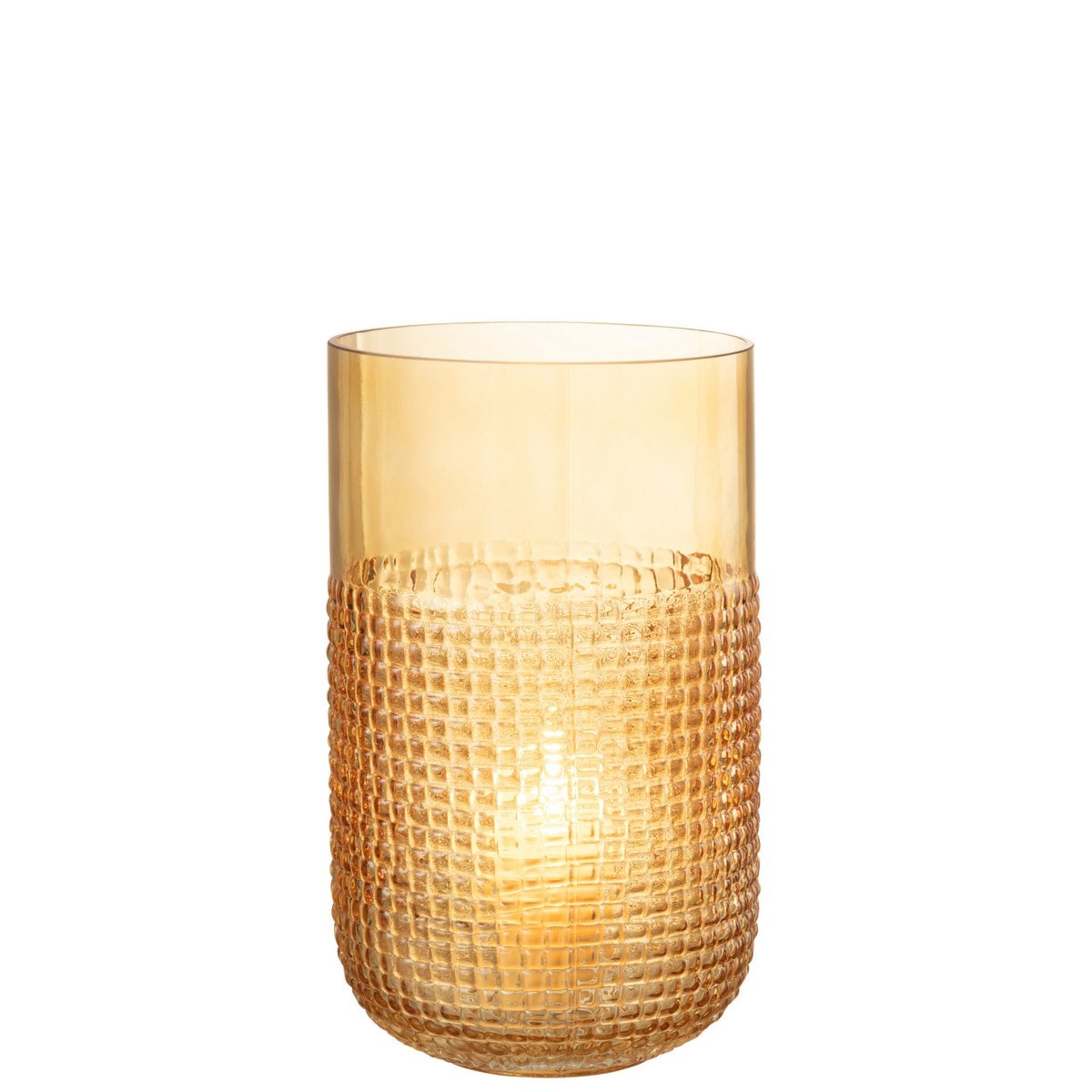Vase J-Line Pattern en verre orange, vue de face