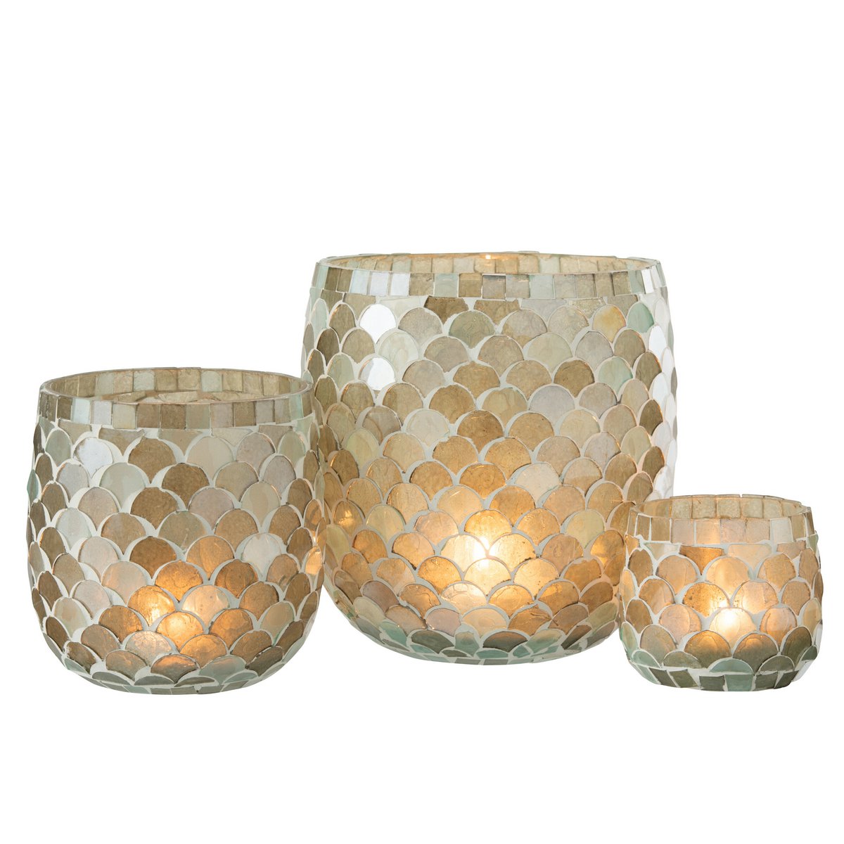 Lanterne J-Line Mosaic sur table en bois