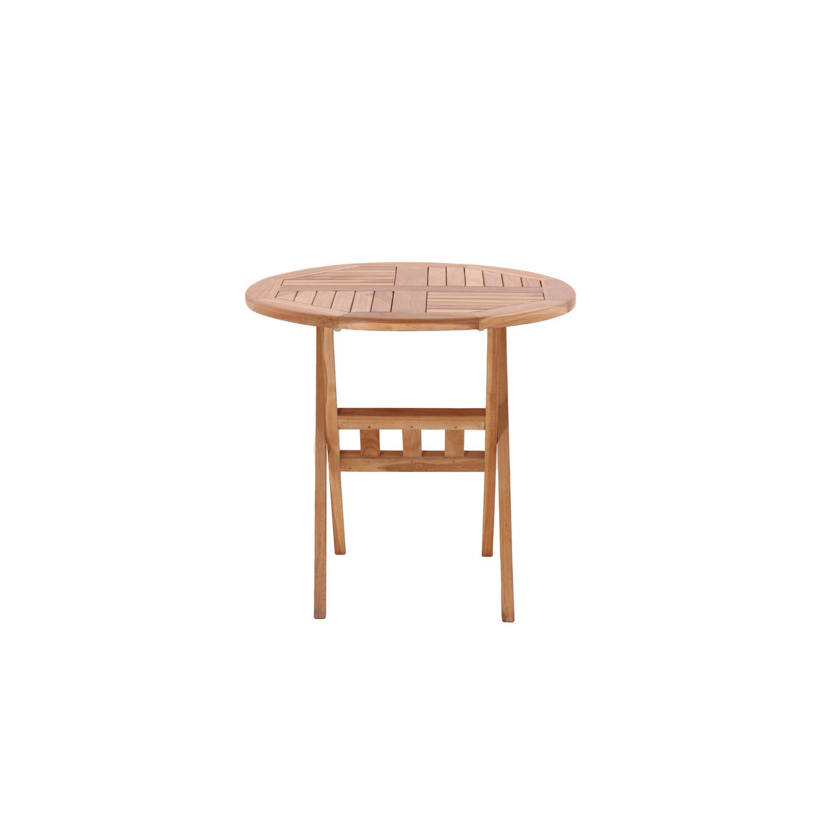 Table de jardin ronde en teck 80 cm avec design pliable
