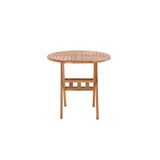 Table de jardin ronde en teck 80 cm avec design pliable