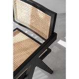 J-Line Chaise Treillis Bois de Frêne/Rotin Noir