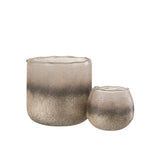 Vue latérale de la lanterne J-Line Camille en verre rose