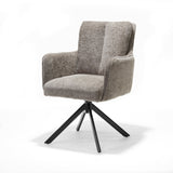 Fauteuil Alex Tissu Cremona %2304 Naturel - Structure rotative 360 noir A360