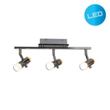 Plafond LED "Garda" de 46 cm de long, avec des LED intégrées, en métal et acrylique colorants chromés