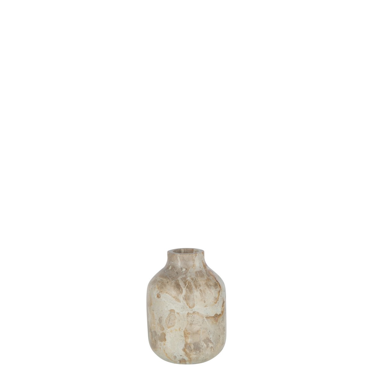 Vase Bottle Marble J-Line en beige, vue de face, élégant et moderne.