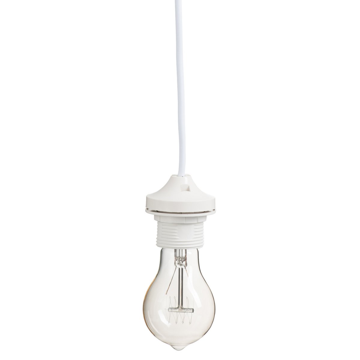 Douille de lampe J-Line en verre transparent et plastique blanc, design moderne