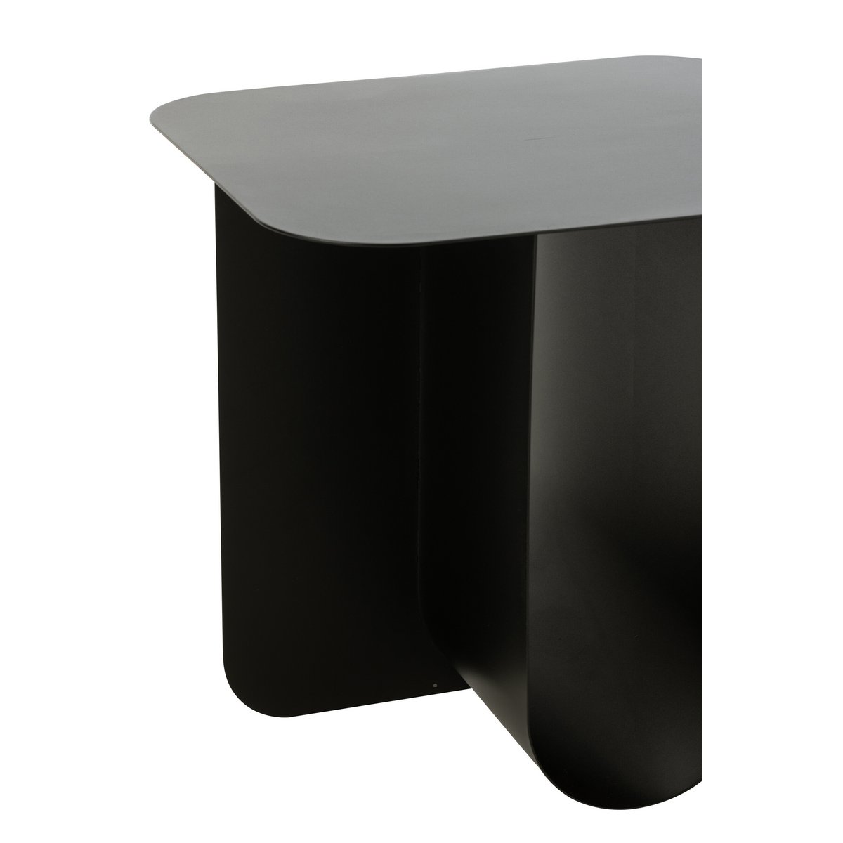 Table d'Appoint J-Line Carrée en Métal Noir sur un fond neutre