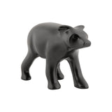 Statue ours en céramique noire avec finition brillante sur table