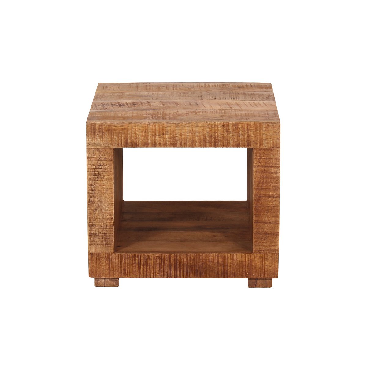 Vue de dessus de la table basse en bois de manguier